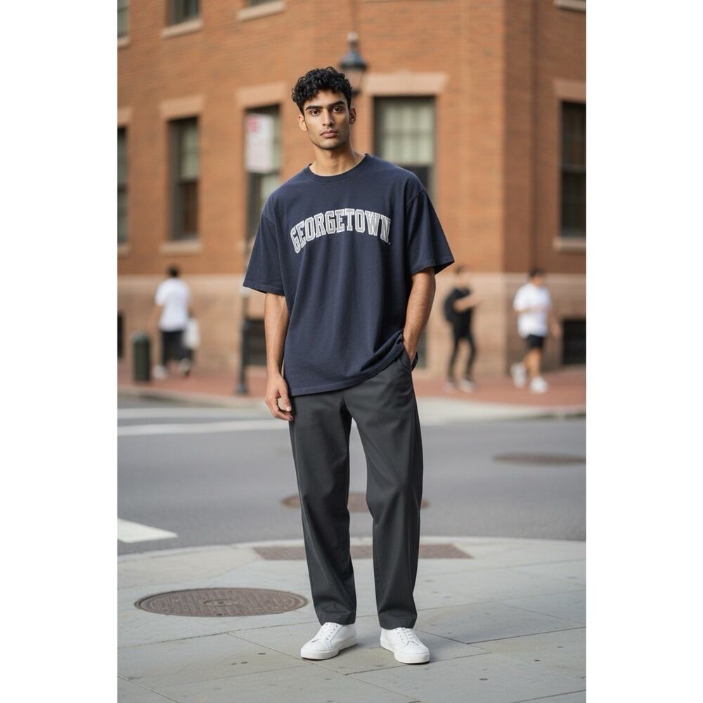 Vintage 19Nine Blue Large Georgetown University T-Shirt College Academia